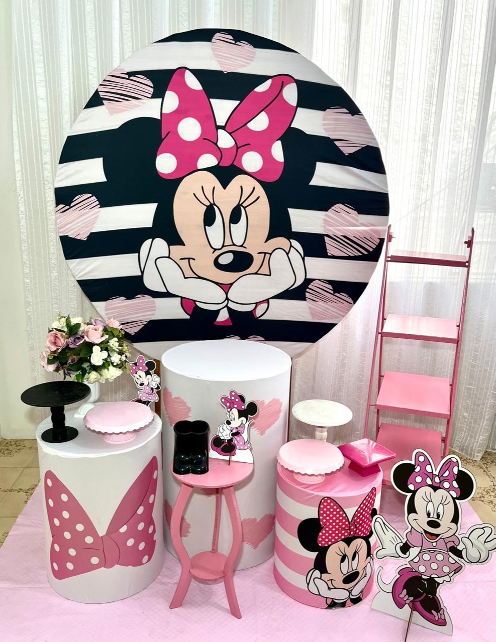 Kit Minie Rosa Ouro - Olaf Decoracao e pegue monte 