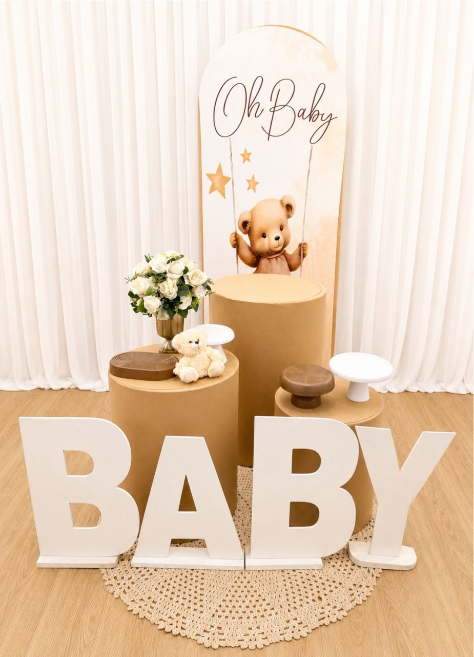 Kit Oh Baby Urso Prata - Olaf Decoracao e pegue monte 