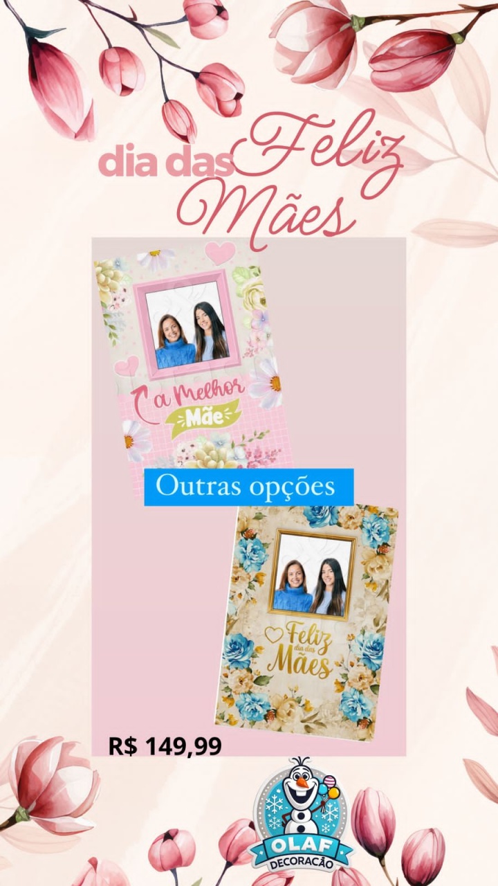 Painel Interativo das Mães - Olaf Decoracao e pegue monte 
