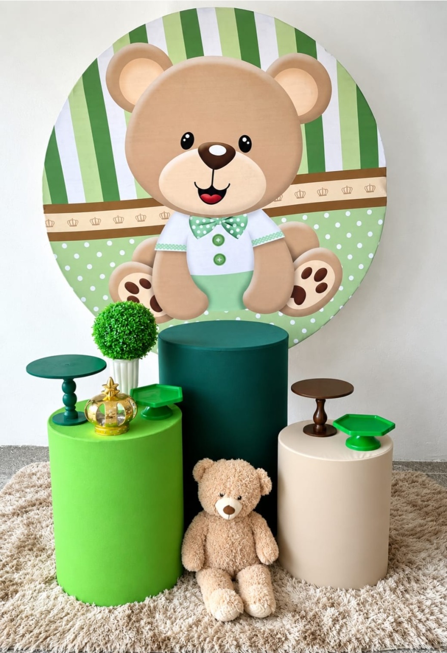 Kit Urso Verde Prata - Olaf Decoracao e pegue monte 