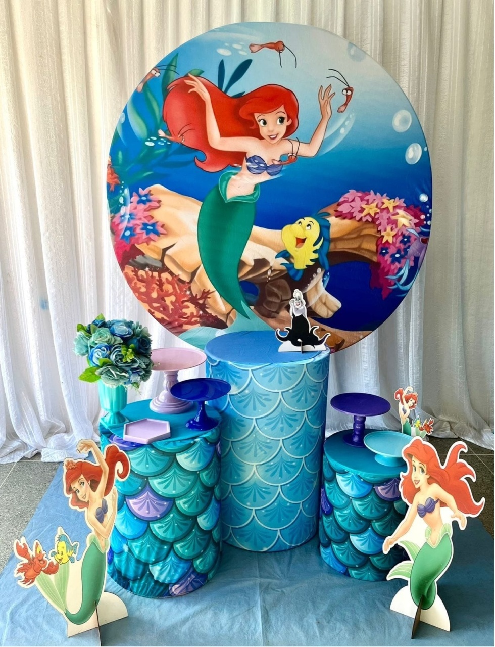 Kit Pequena Sereia Ariel Prata - Olaf Decoracao e pegue monte 