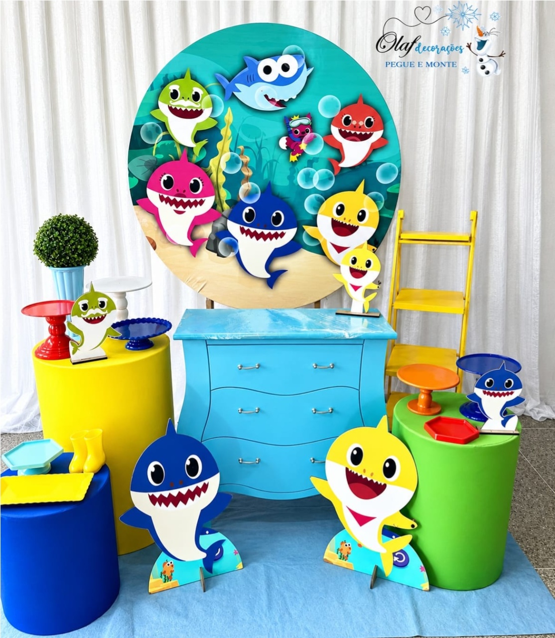 Kit Baby Shark Sublime - Olaf Decoracao e pegue monte 
