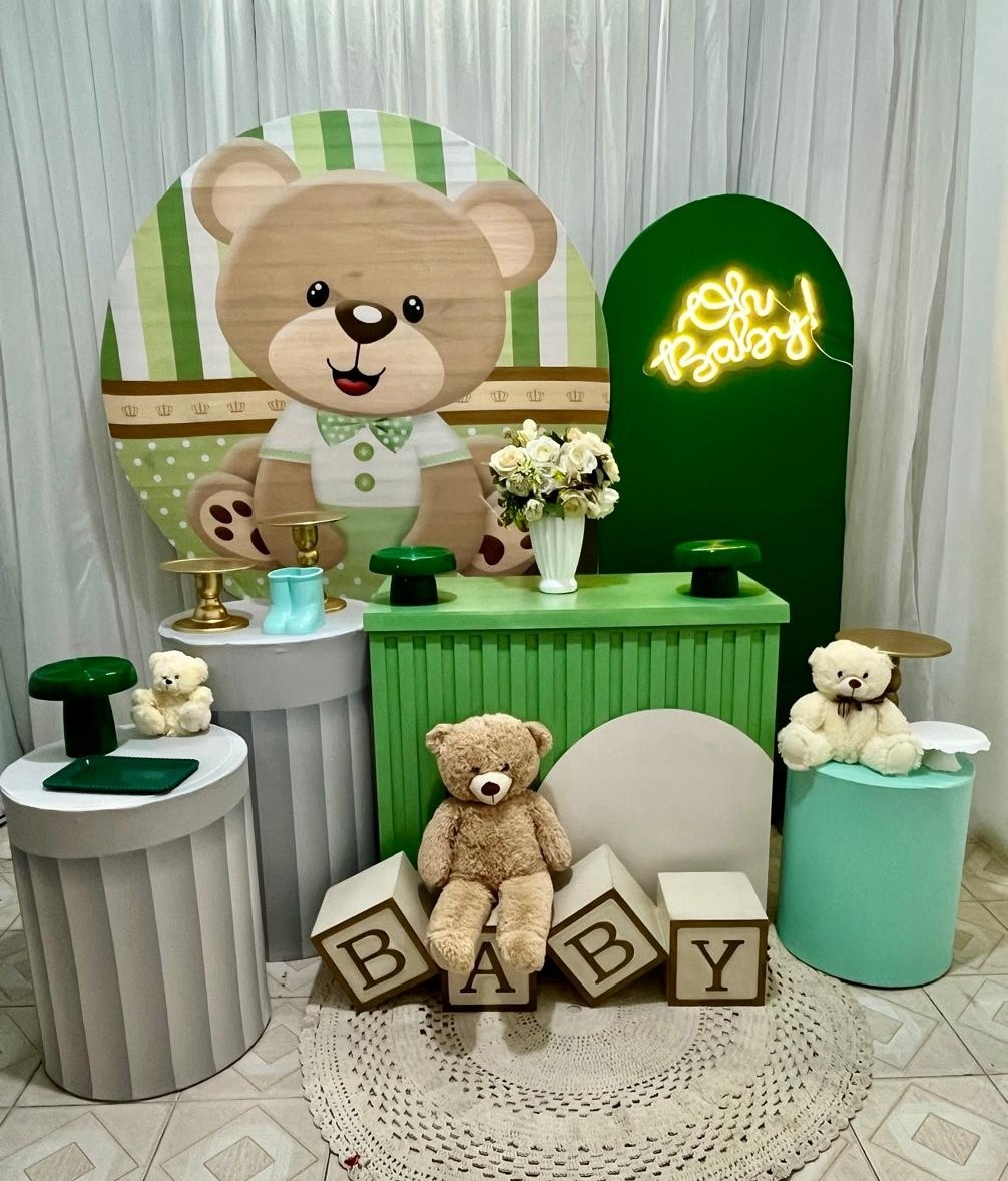 Composição Urso Verde - Olaf Decoracao e pegue monte 