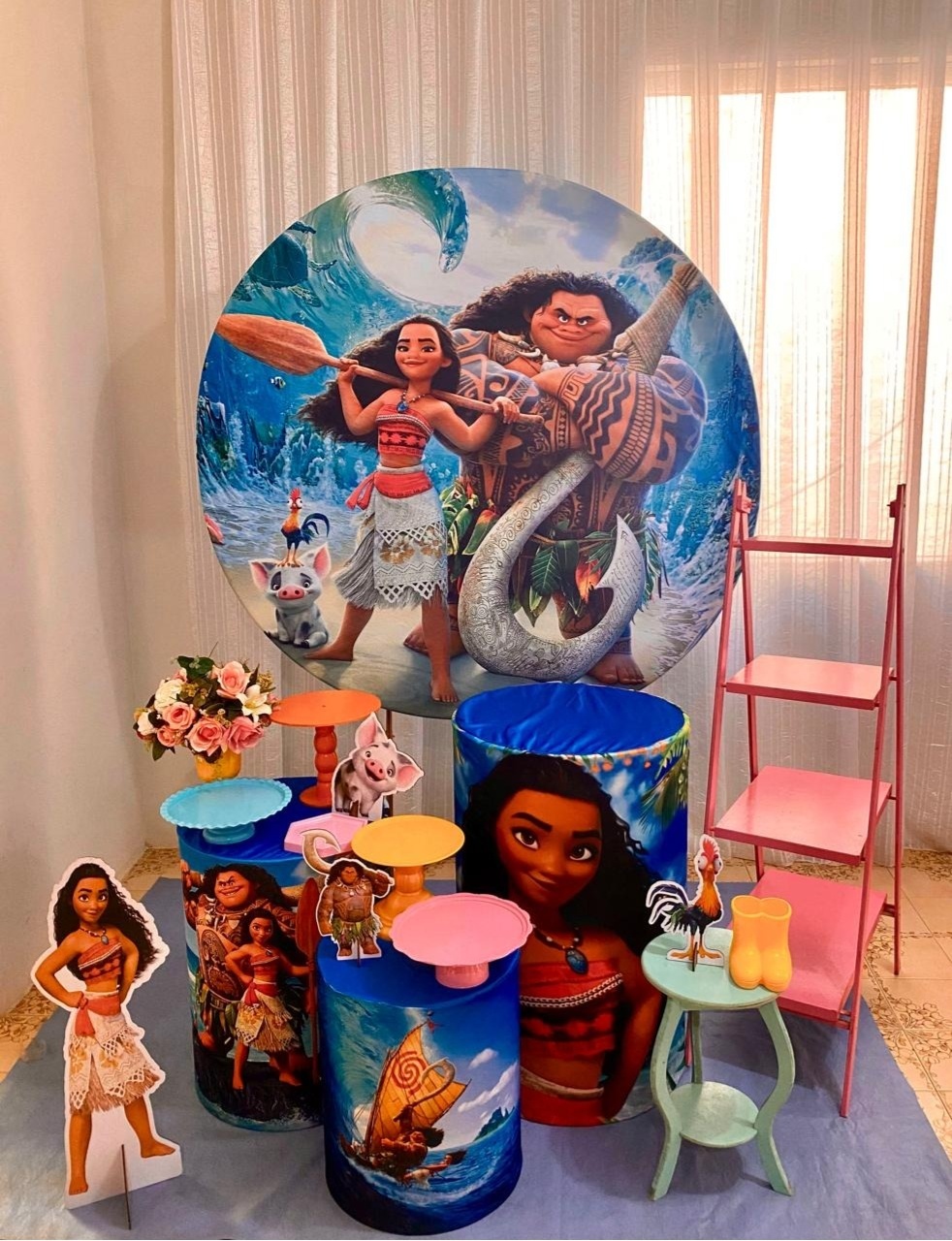 Kit Moana Jovem Ouro - Olaf Decoracao e pegue monte 