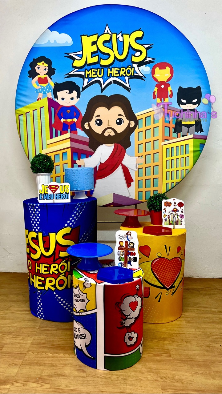 Kit Hiper Premiun Jesus Meu Herói  - Tuchinhas Pegue e Monte