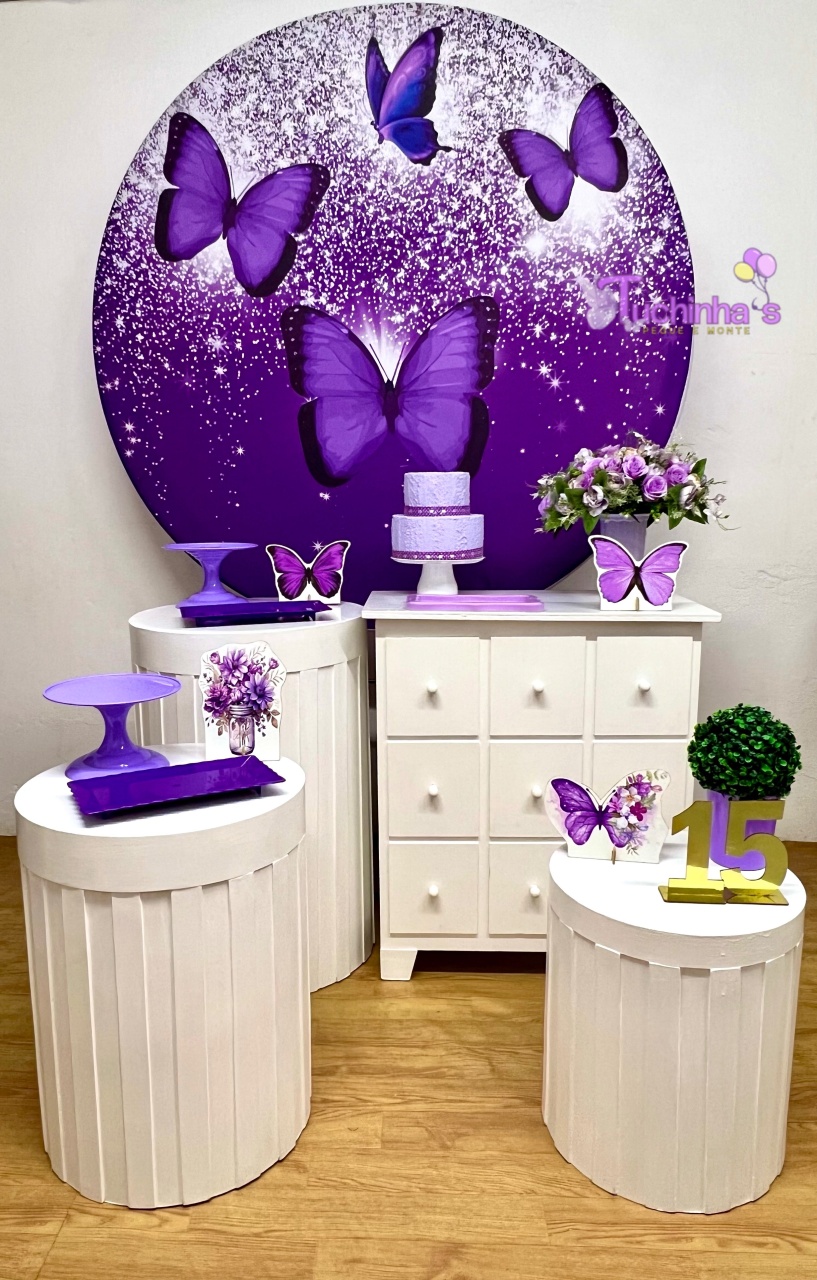 Kit Ripado Plus Borboleta Lilas  - Tuchinhas Pegue e Monte