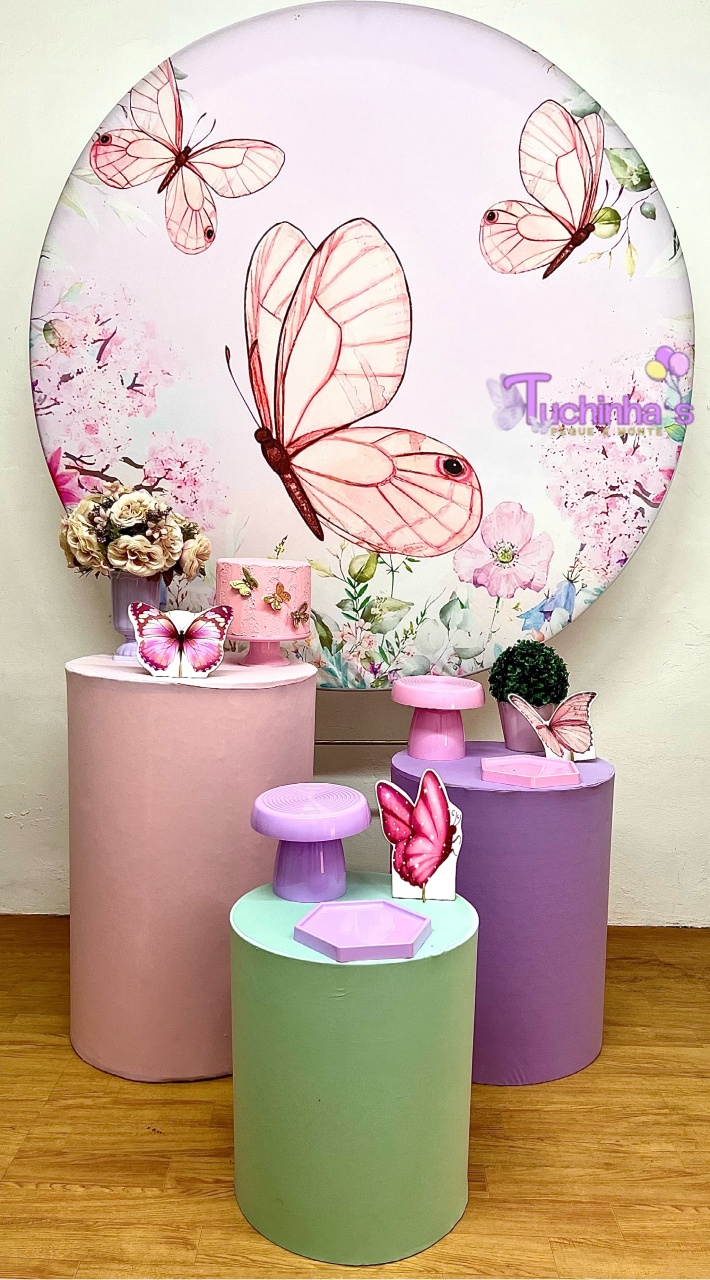 Kit Hiper Borboletas Rosa - Tuchinhas Pegue e Monte