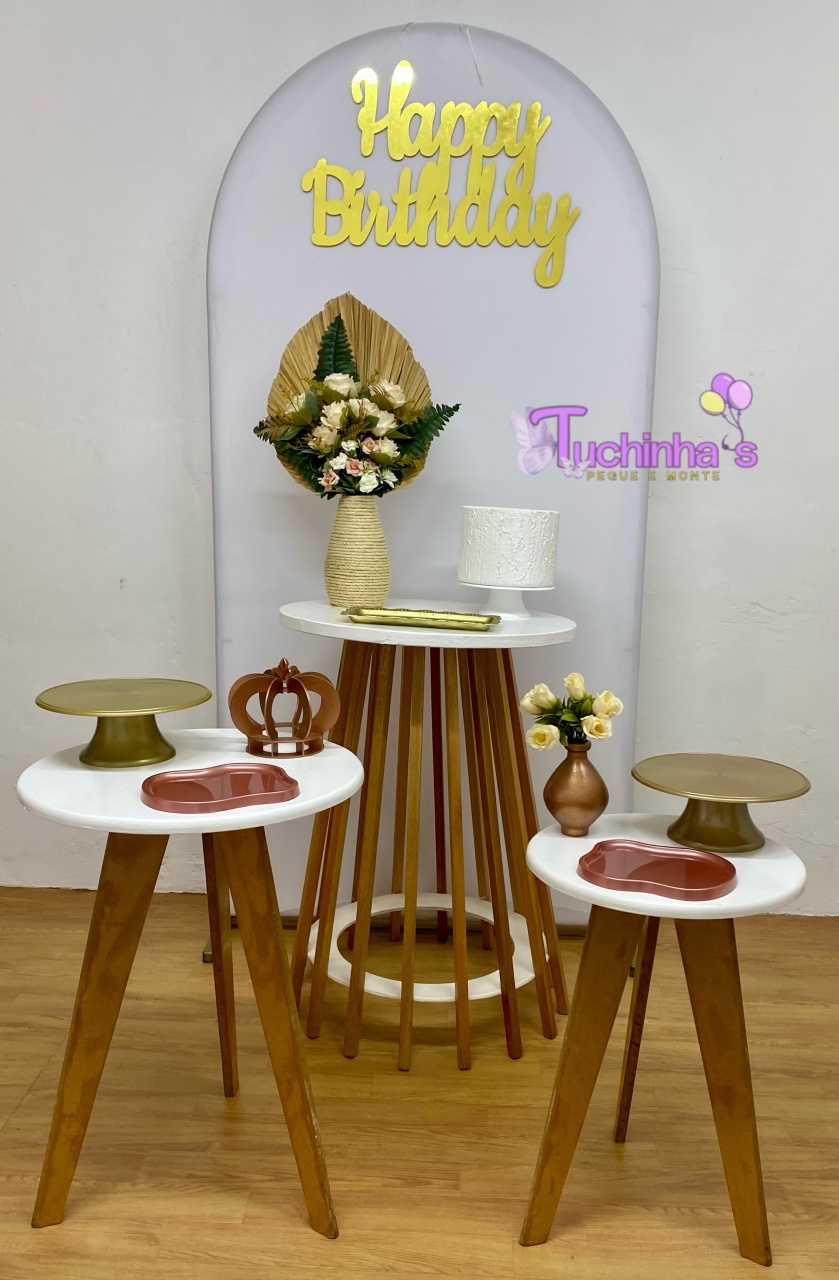 Kit Ultra Branco Com Dourado E Rose  - Tuchinhas Pegue e Monte