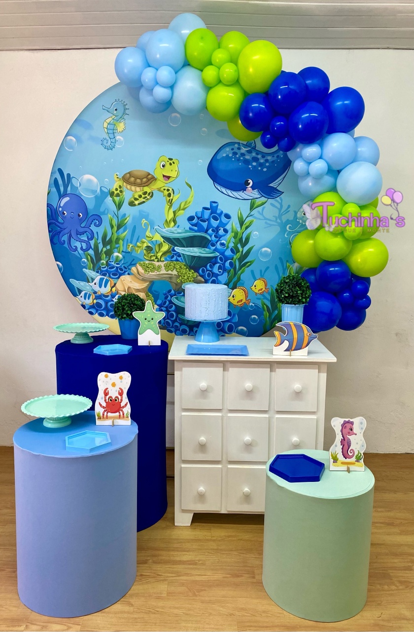 Kit Plus Fundo Do Mar (Valor Sem Balões ) - Tuchinhas Pegue e Monte