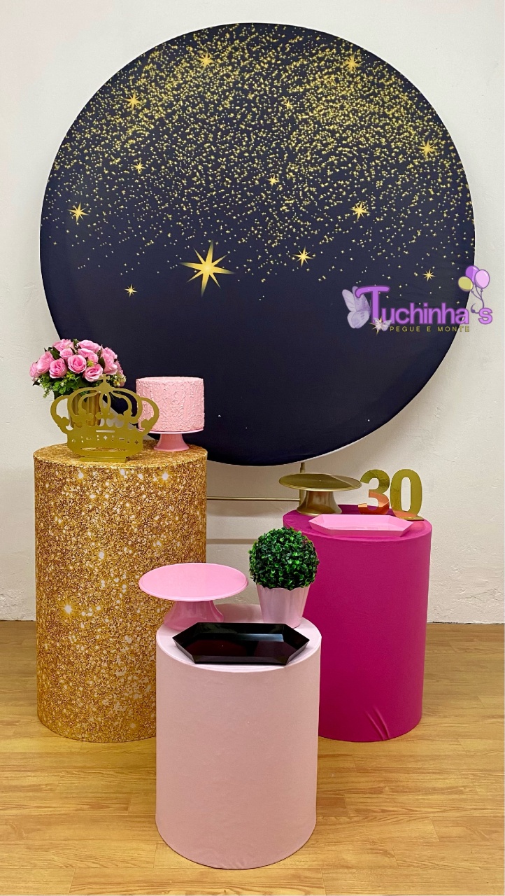 Kit Hiper Preto Com Glitter E Rosa - Tuchinhas Pegue e Monte