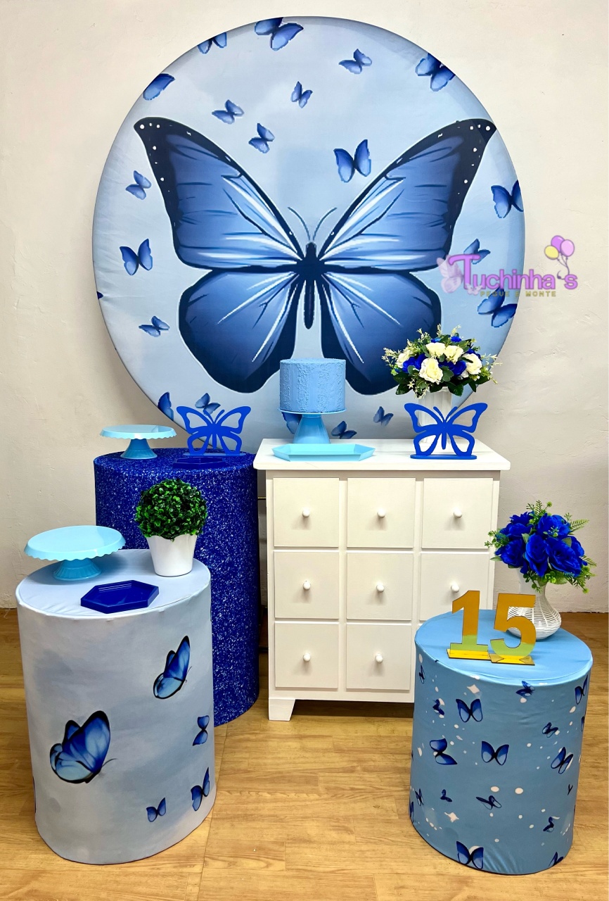 Kit Plus Premiun Borboleta Azul - Tuchinhas Pegue e Monte