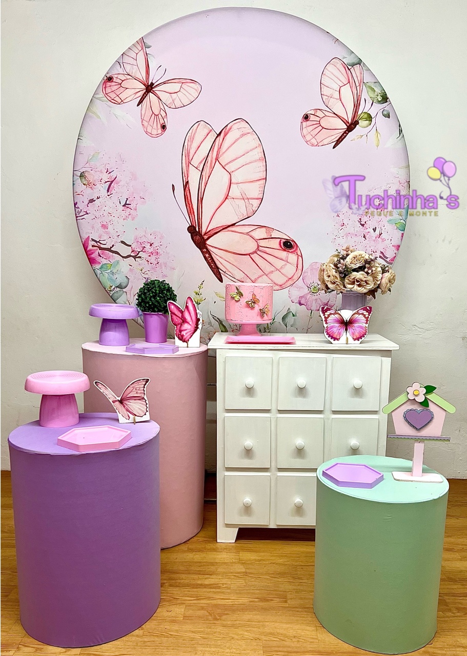 Kit Plus Borboleta Rosa - Tuchinhas Pegue e Monte
