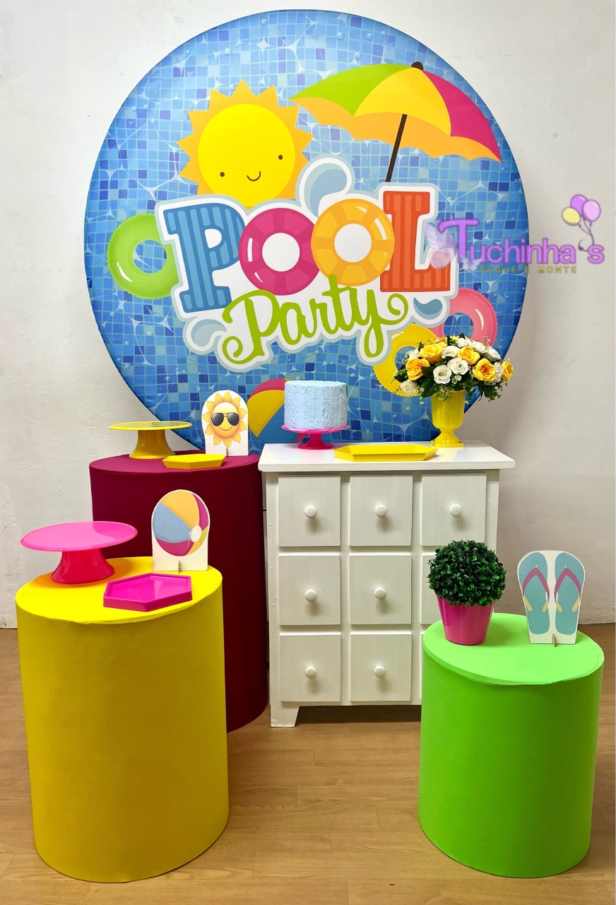 Kit Plus Pool Partty Menina - Tuchinhas Pegue e Monte