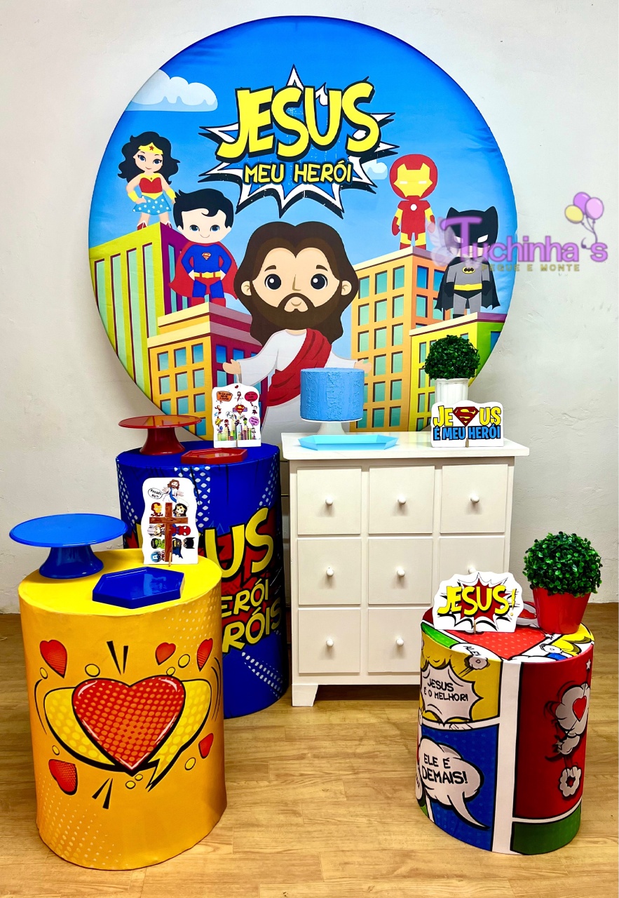 Kit Plus Premiun Jesus Meu Herói  - Tuchinhas Pegue e Monte