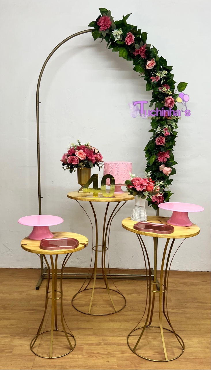 Kit Ultra Romano Rosa Floral Vazado  - Tuchinhas Pegue e Monte