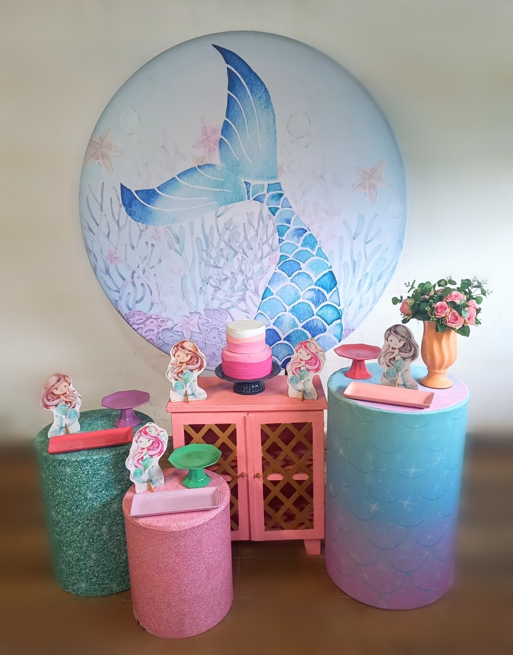 Kit Ouro Sereia Rosa  - Mayara Lula Locações 