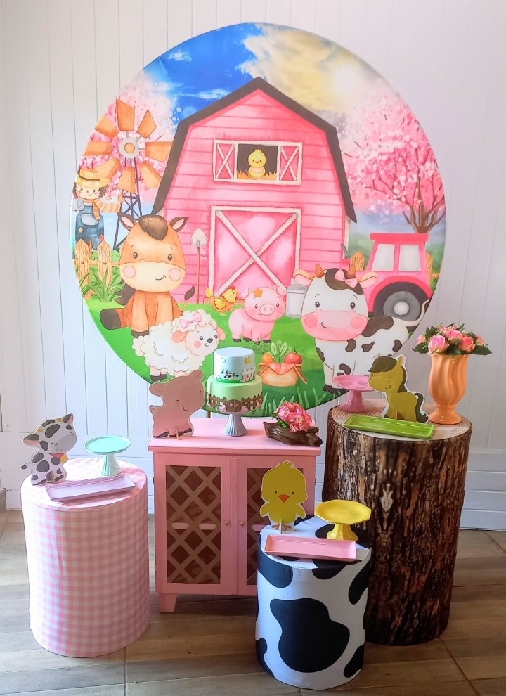 Kit Ouro Fazendinha Rosa  - Mayara Lula Locações 