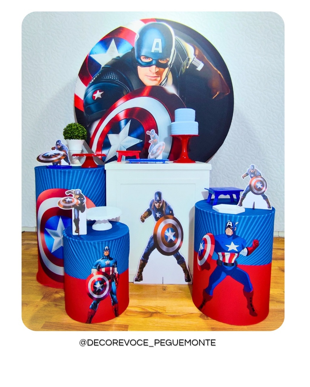 Kit Festejar Capitão América  - Decore Você Pegue & Monte