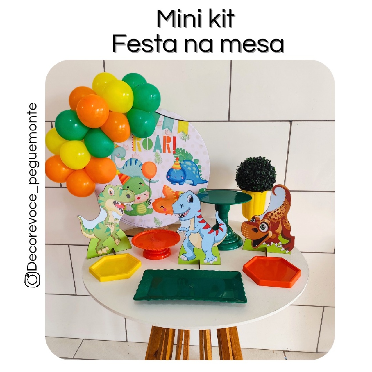 Kit Mesa Dino Baby  - Decore Você Pegue & Monte