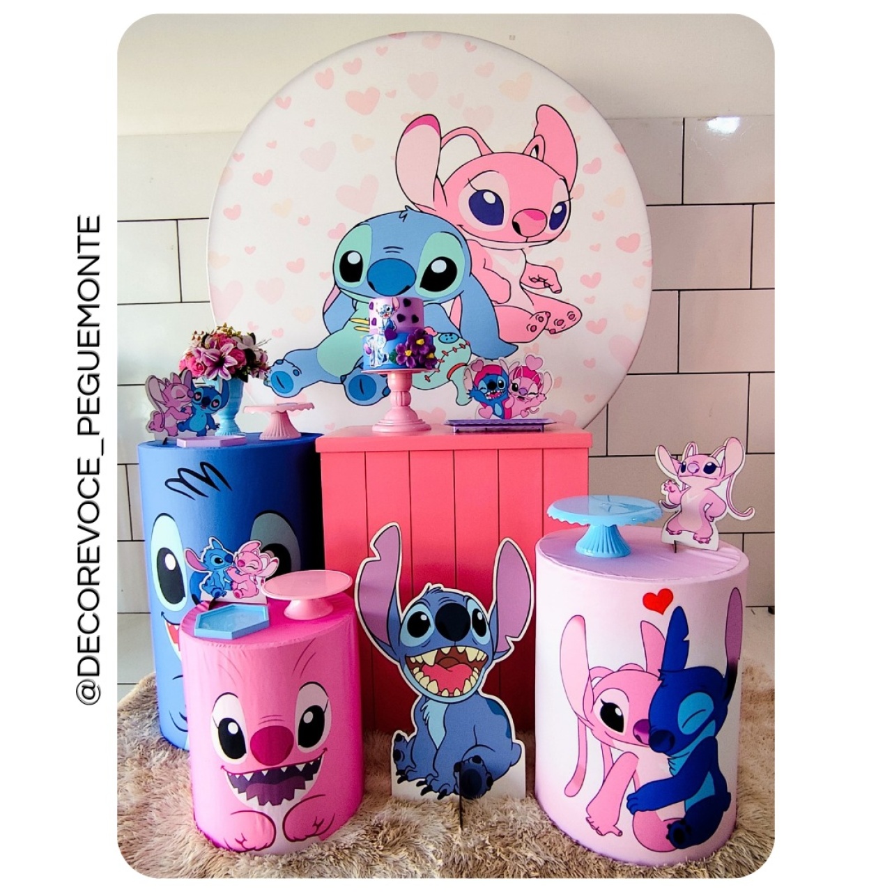 Kit Festejar Stitch E Lilo  - Decore Você Pegue & Monte
