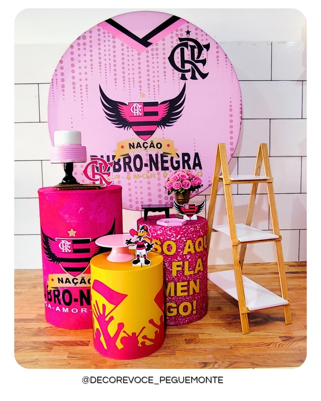 Kit Completo Flamengo Rosa  - Decore Você Pegue & Monte