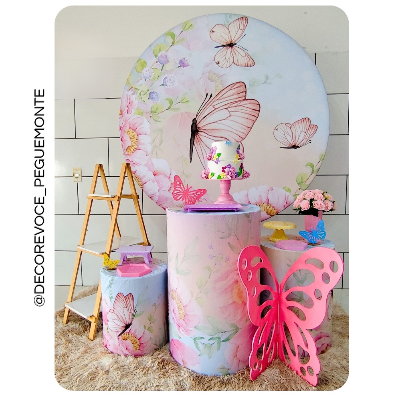 Kit Completo Borboleta Aquarelada  - Decore Você Pegue & Monte