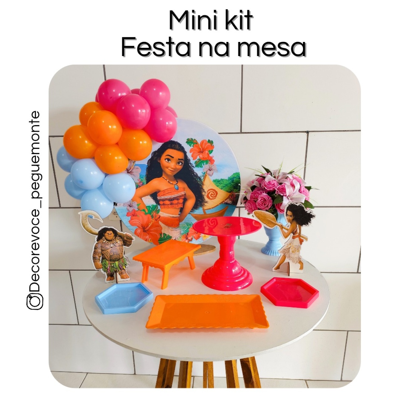 Kit Mesa Moana Adulta  - Decore Você Pegue & Monte