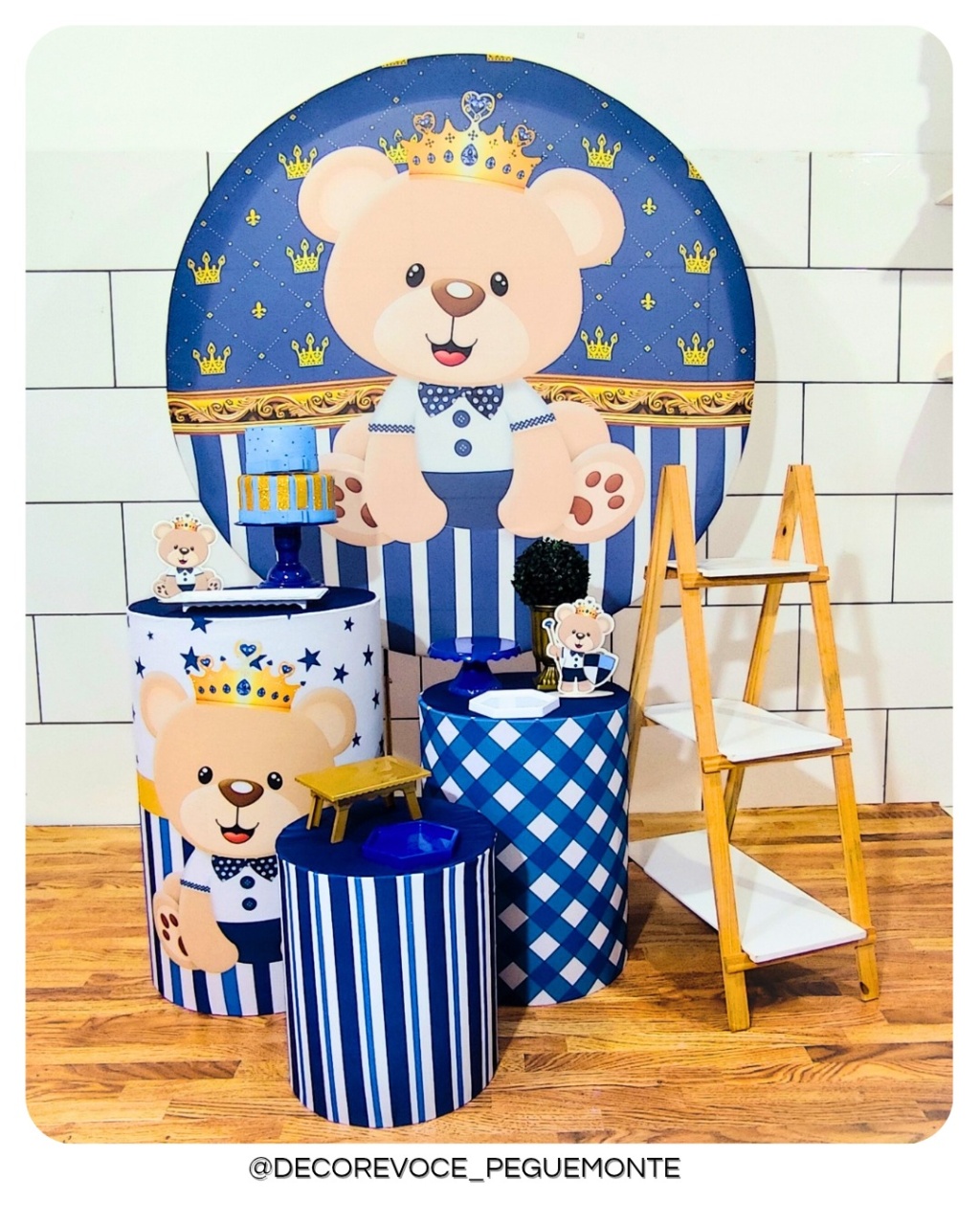 Kit Completo Ursinho Azul Escuro  - Decore Você Pegue & Monte