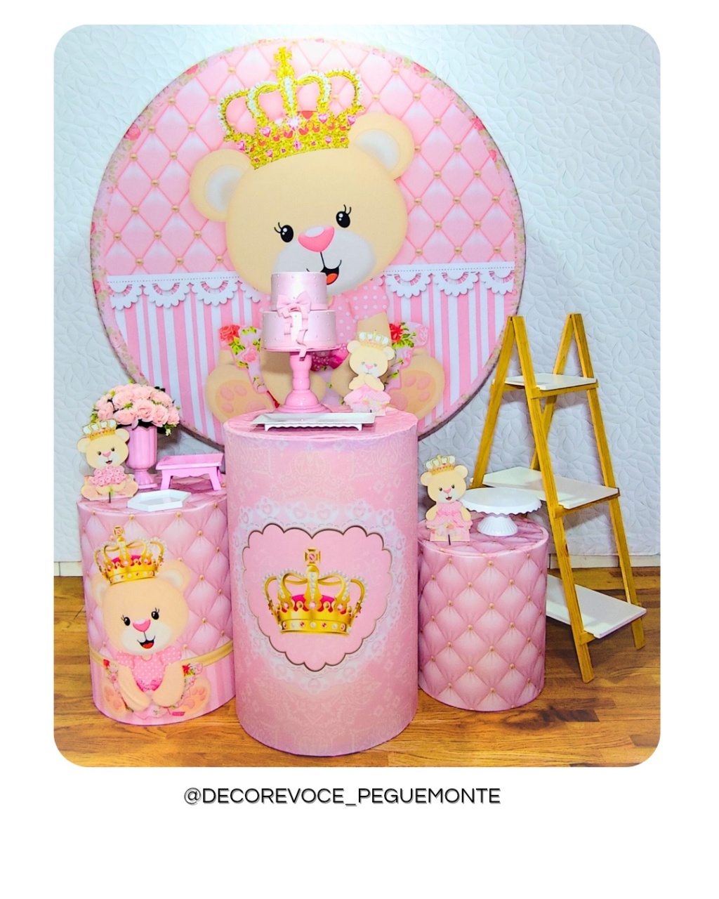 Kit Completo Ursinha Rosa - Decore Você Pegue & Monte