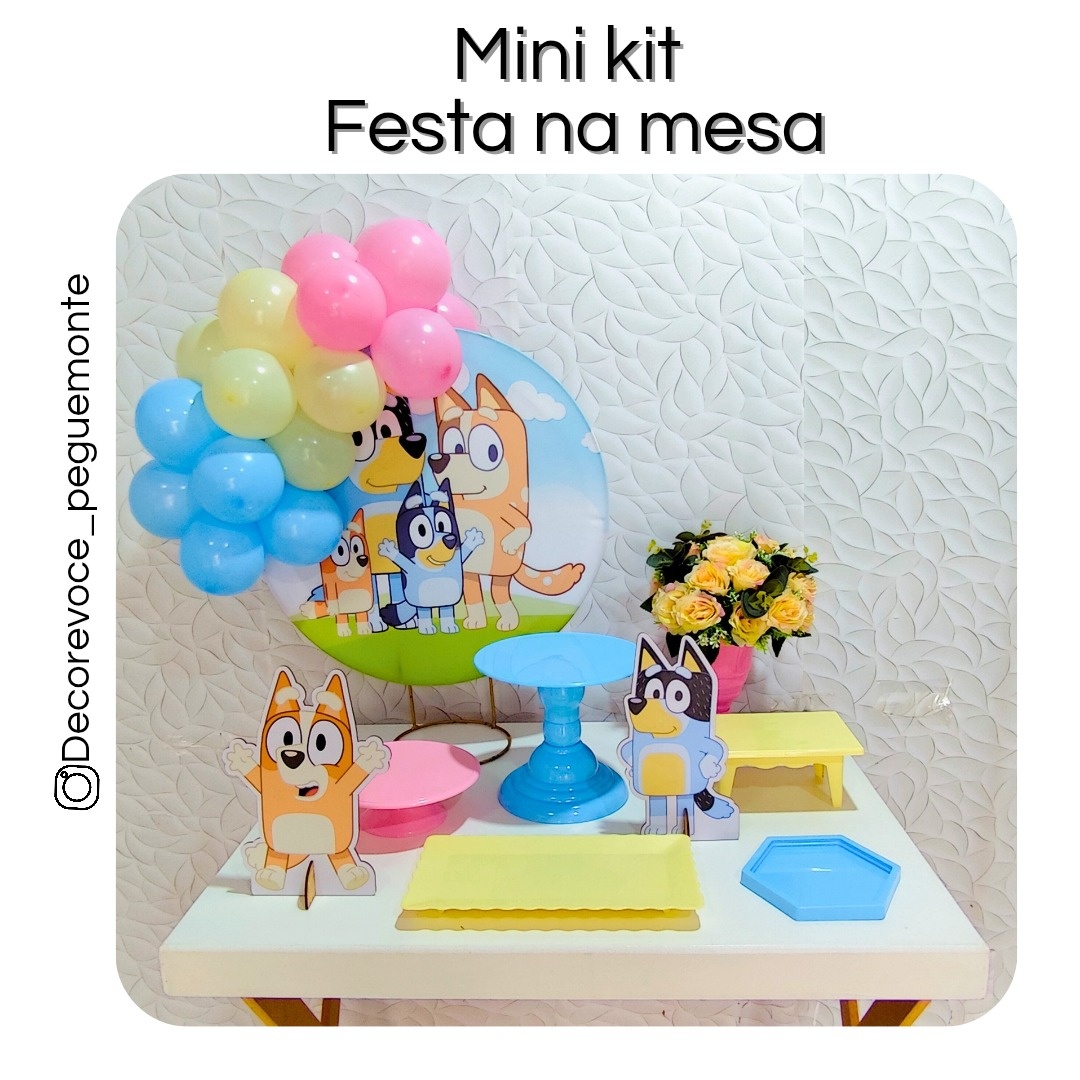 Kit Mesa Bluey - Decore Você Pegue & Monte