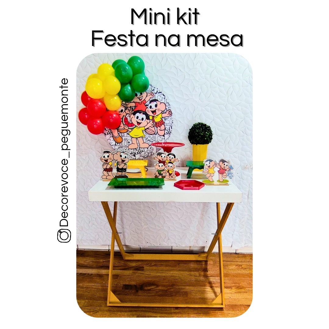 Kit Mesa Turma da Mônica + Mesa - Decore Você Pegue & Monte