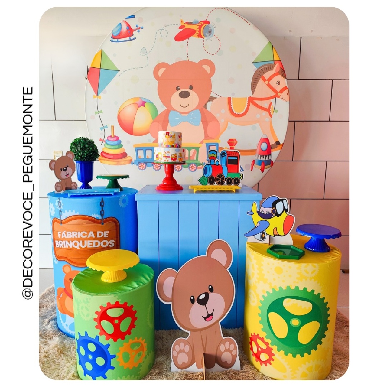 Kit Festejar Fábrica de Brinquedos - Decore Você Pegue & Monte
