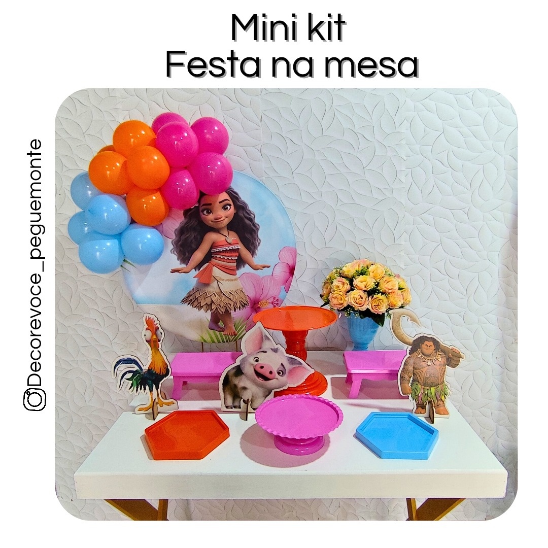 Kit Mesa Moana 2 - Decore Você Pegue & Monte