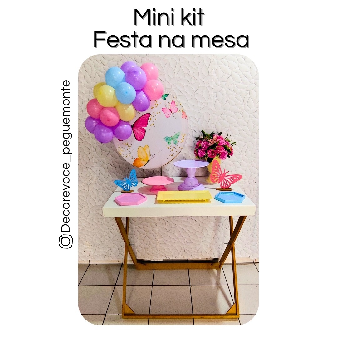 Kit Mesa Jardim das Borboletas 2 + Mesa - Decore Você Pegue & Monte