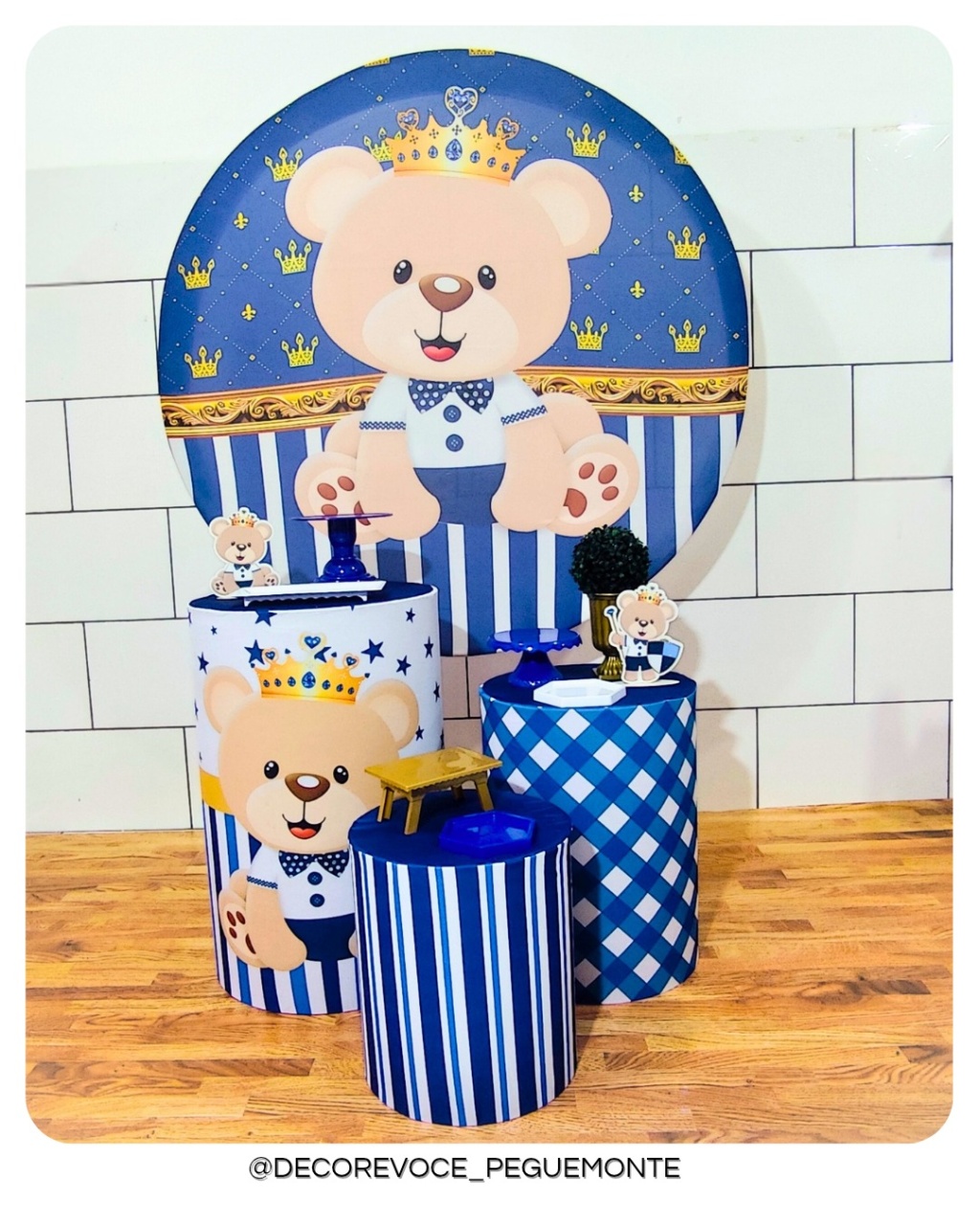 Kit Prático Ursinho Azul Escuro - Decore Você Pegue & Monte