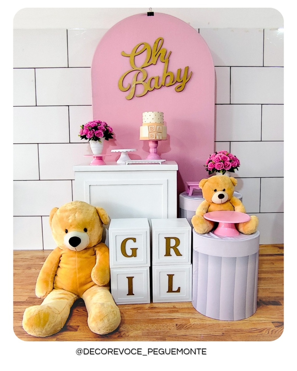 Composição Oh Baby Rosa 2  - Decore Você Pegue & Monte