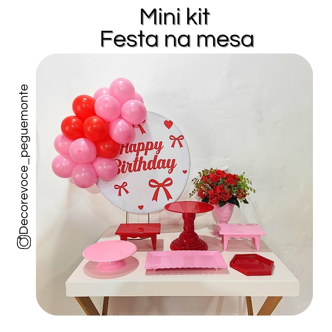 Kit Mesa Laço Vermelho - Decore Você Pegue & Monte