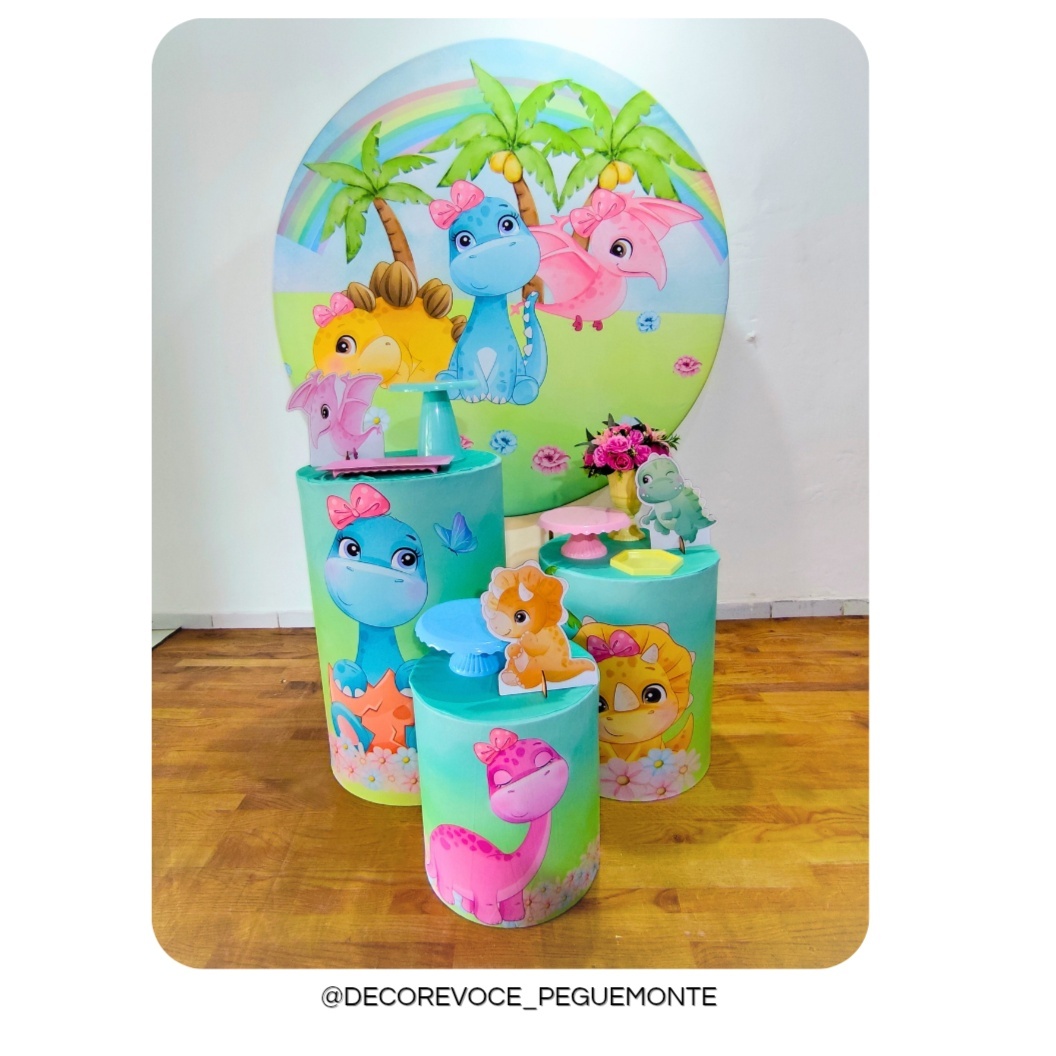 Kit Prático Dino Baby Menina - Decore Você Pegue & Monte