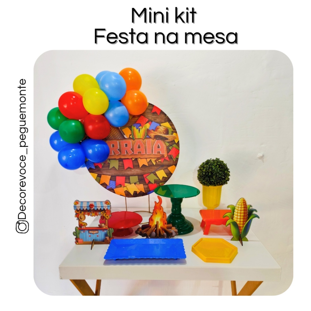 Kit Mesa Arraiá 3 - Decore Você Pegue & Monte