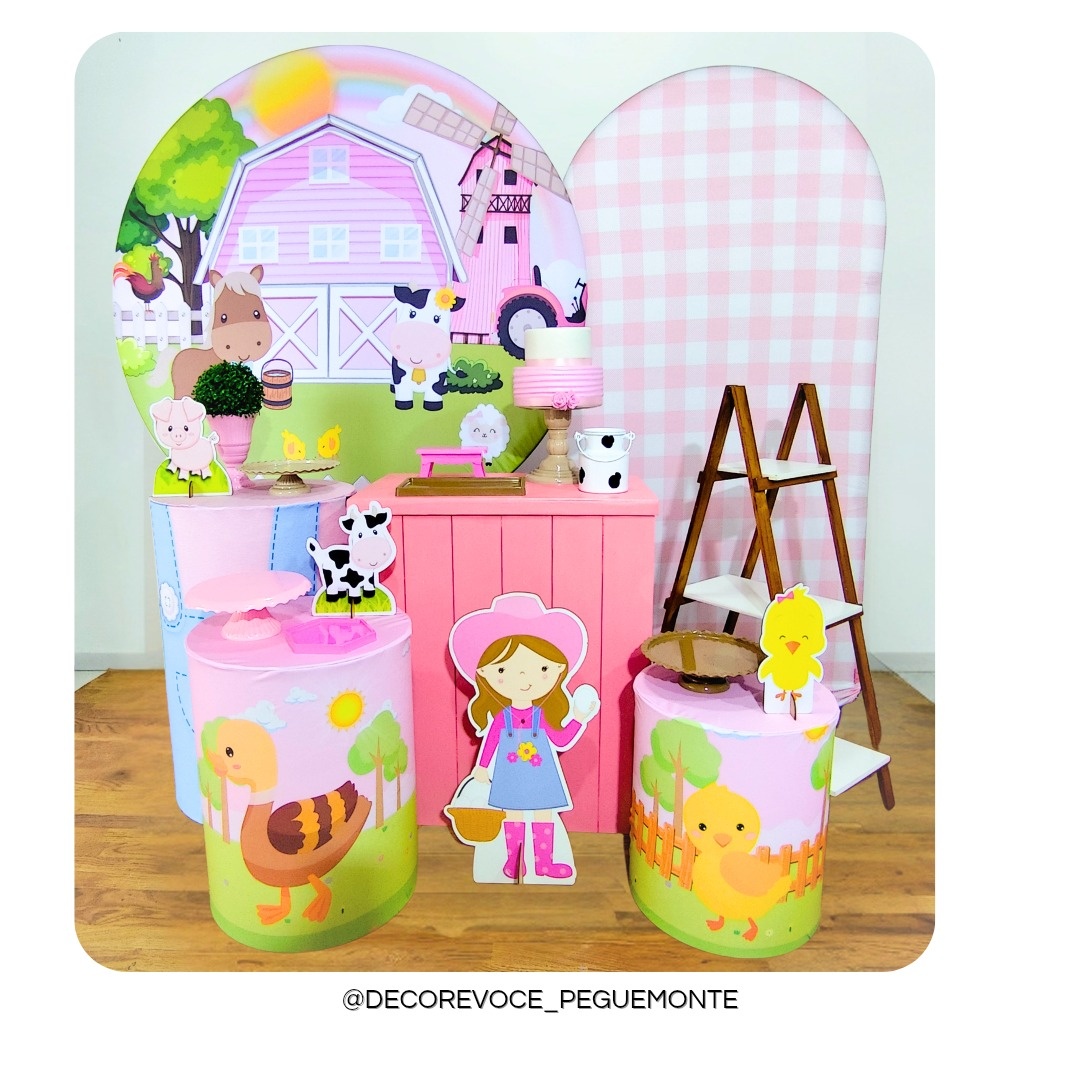Kit Premium Fazendinha Menina - Decore Você Pegue & Monte