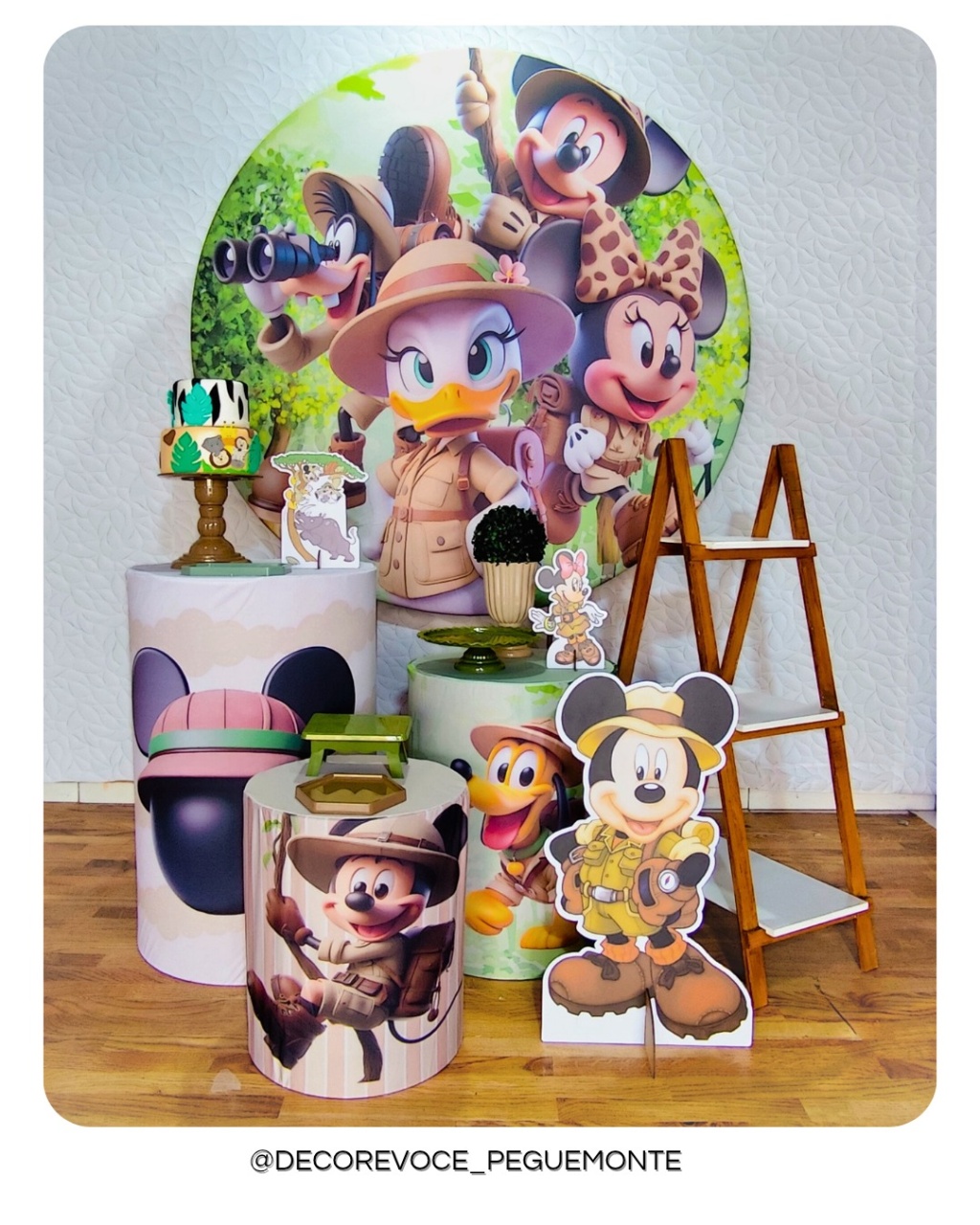 Kit Completo Mickey Safari  - Decore Você Pegue & Monte
