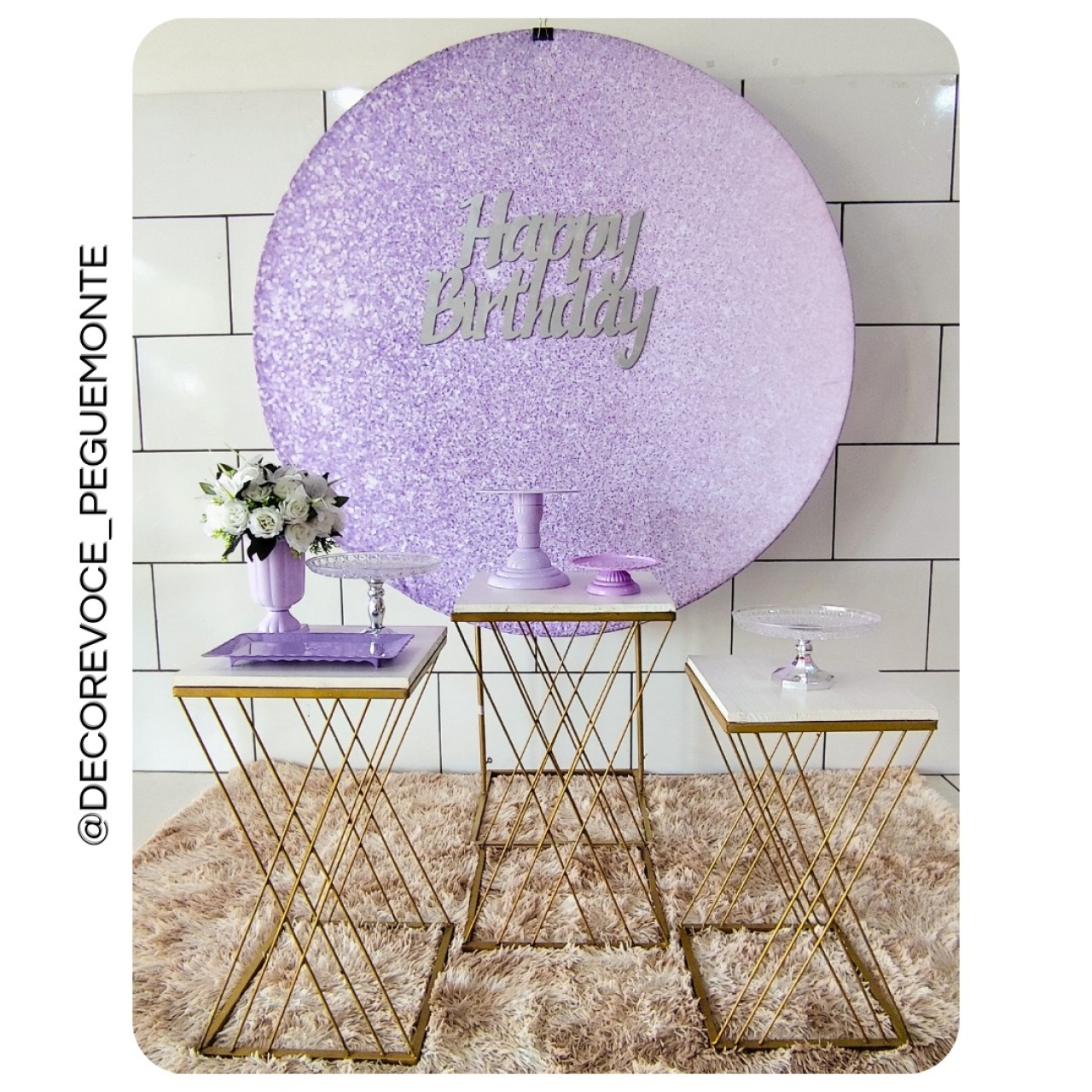 Kit Adulto Lilás Com Glitter 2 - Decore Você Pegue & Monte