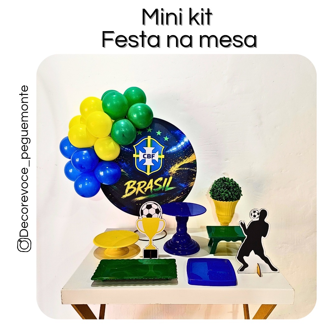 Kit Mesa Futebol Brasil 4 - Decore Você Pegue & Monte