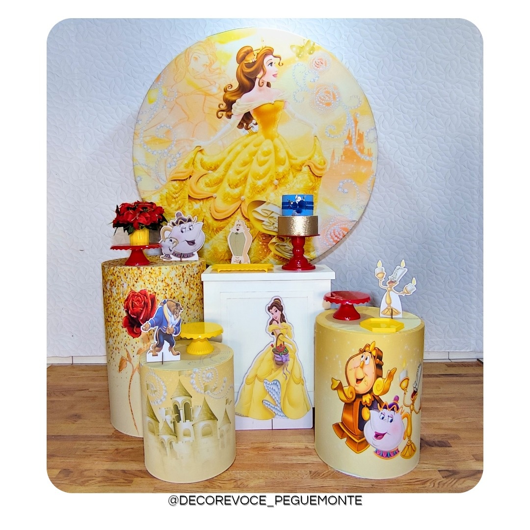 Kit Festejar Bela E A Fera  - Decore Você Pegue & Monte