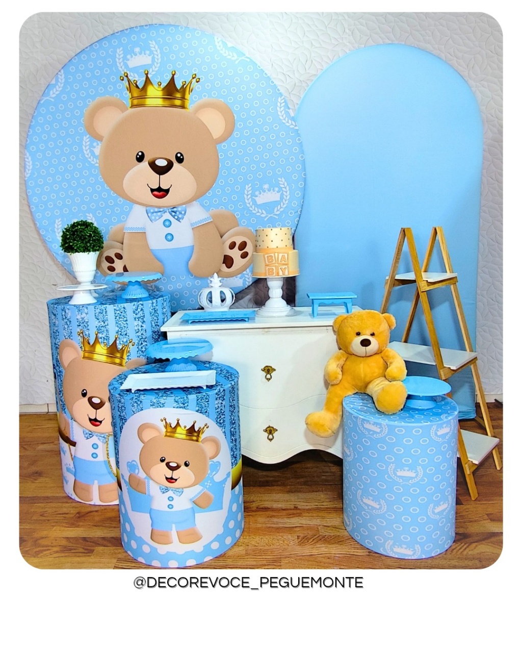 Kit Premium Ursinho Azul Claro - Decore Você Pegue & Monte