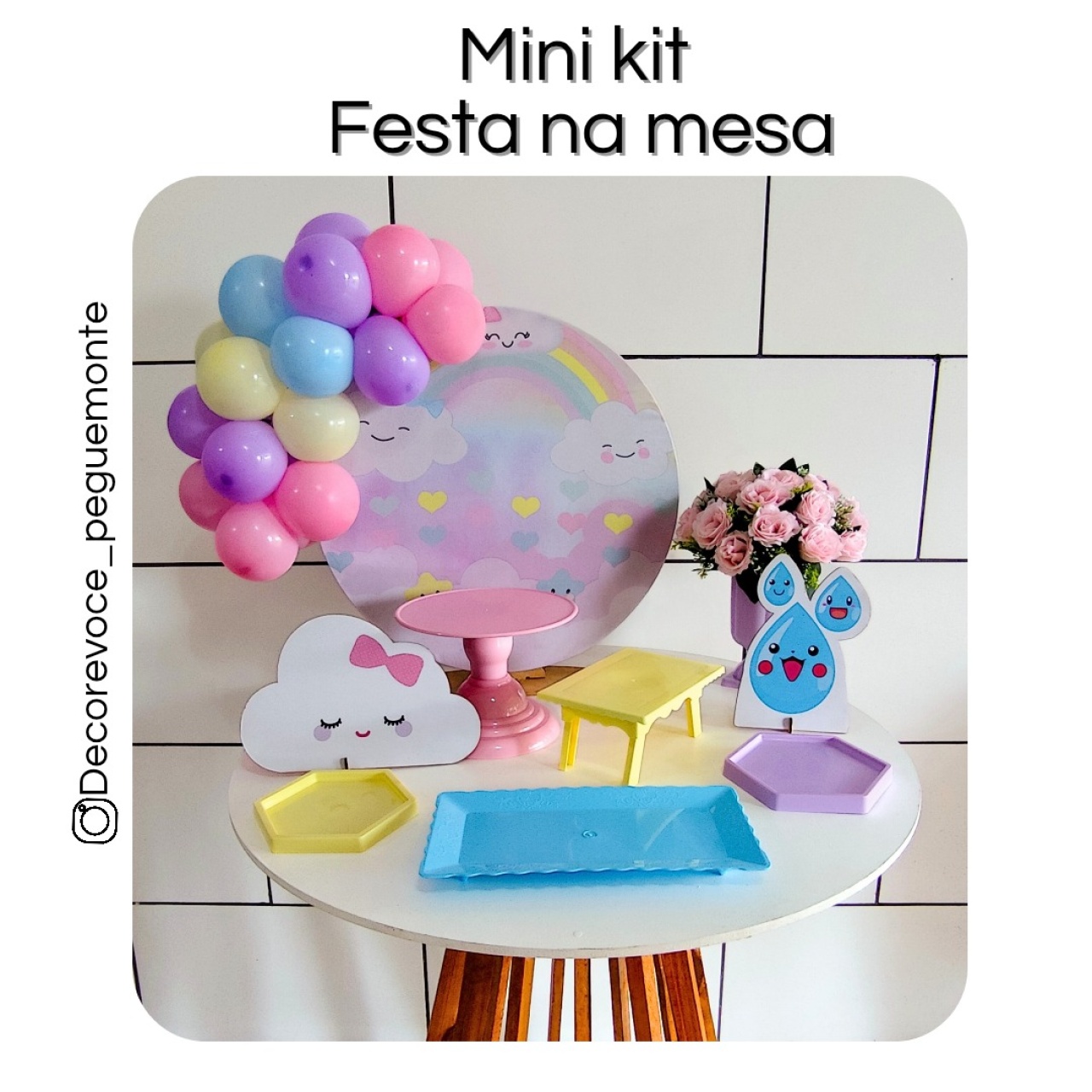 Kit Mesa Chuva de Amor  - Decore Você Pegue & Monte