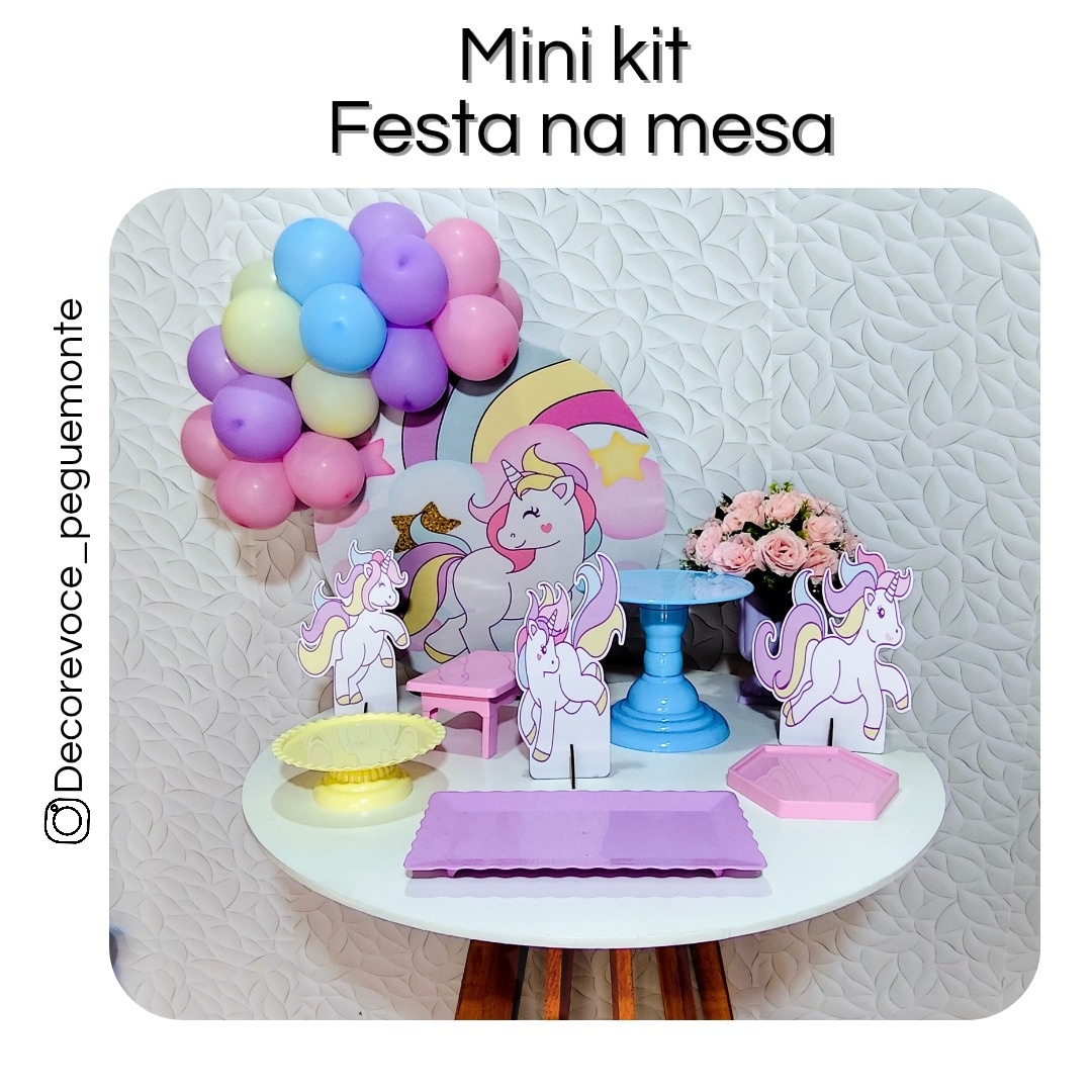 Kit Mesa Unicórnio 2 - Decore Você Pegue & Monte