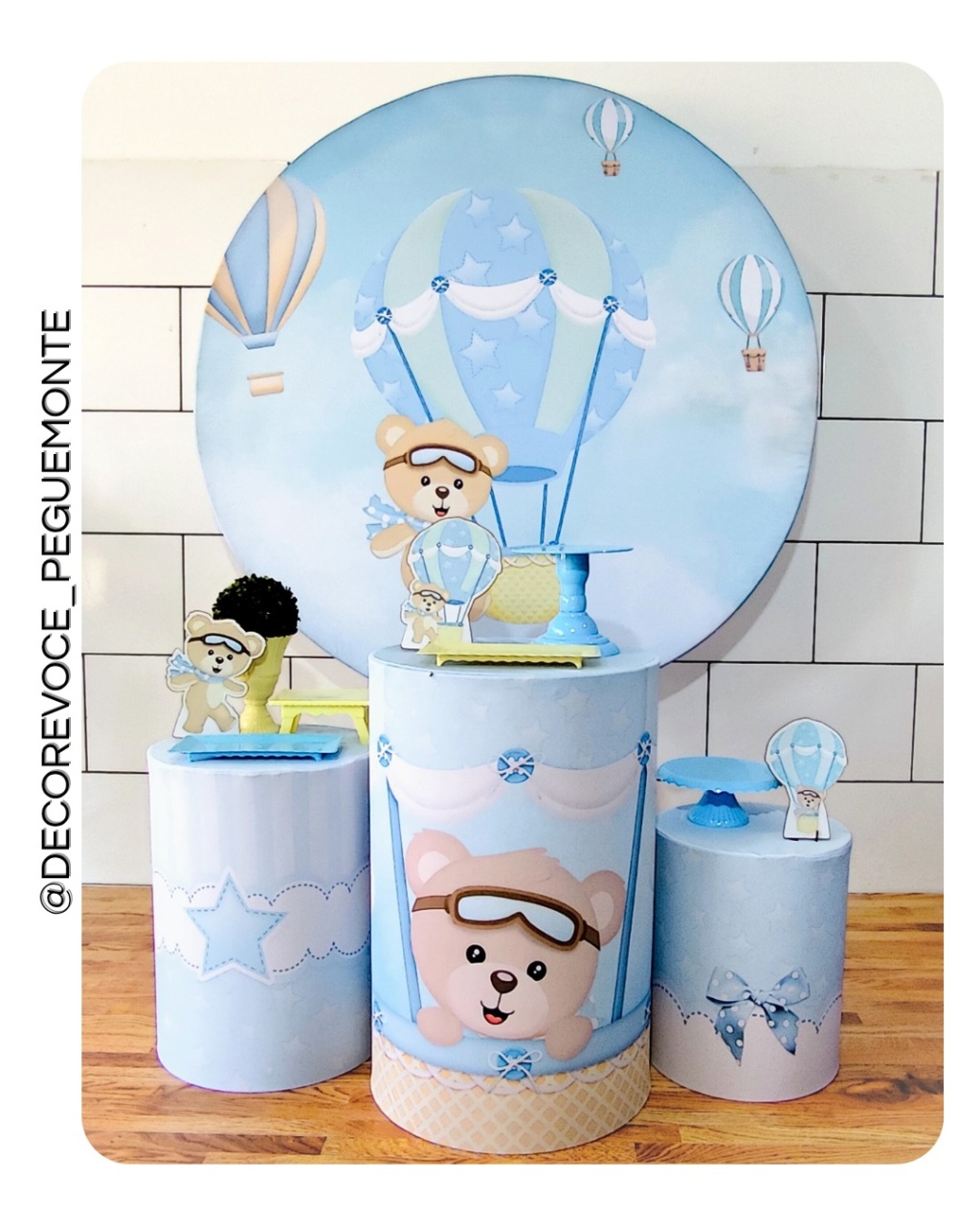 Kit Prático Ursinho Baloeiro  - Decore Você Pegue & Monte