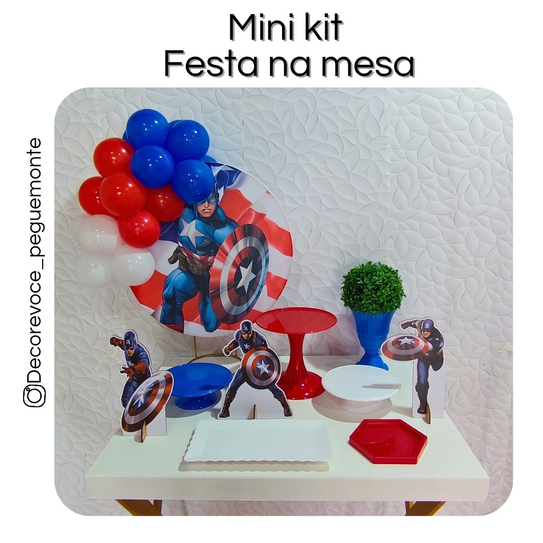 Kit Mesa Capitã América  - Decore Você Pegue & Monte