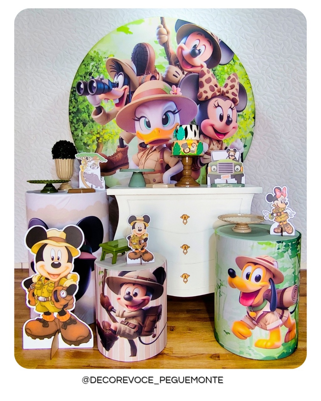 Kit Festejar Mickey Safari  - Decore Você Pegue & Monte